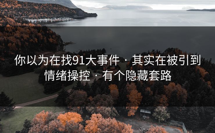 你以为在找91大事件 · 其实在被引到情绪操控 · 有个隐藏套路